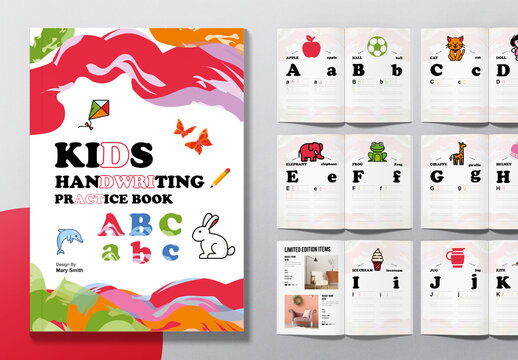Kids Hand Writing Practice Book Layout