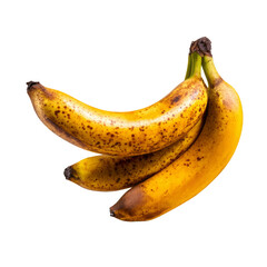 Fresh bananas on transparent background food photography studio setting