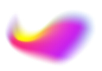 Blurred colored shape. Mesh fluid pink liquid abstract element. Soft light holographic blob. Neon blend vibrant multicolor figure with aura