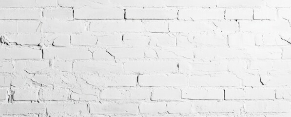 Fototapeta premium A high-resolution image showcasing a textured white brick wall, ideal for backgrounds or design projects. The bricks exhibit subtle variations in tone and texture, adding visual intere : Generative AI