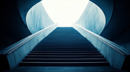 Dark stairs leading to bright light.