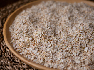 organic Instant Oatmeal or oat flakes pattern background.