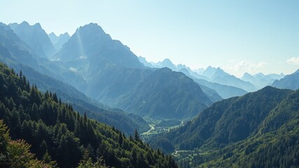 Majestic Mountain Summer Scenery