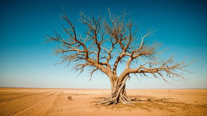 African Savannah Landscape - Sunny Day, Bare Tree