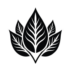 Elegant black and white leafy composition depicting nature and organic shapes for design purposes