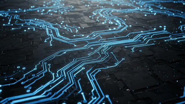 Circuit board close up high tech computer hardware and innovation