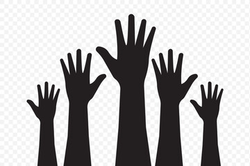 Vote hands icon. Simple illustration of vote hands icon for web design isolated on Transparent background. EPS 10.