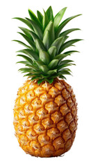 Fototapeta premium Tropical Pineapple: A close-up shot of a ripe, tropical pineapple, exuding freshness and vibrant color. The textured surface and spiky crown leaves highlight the fruit's unique characteristics.