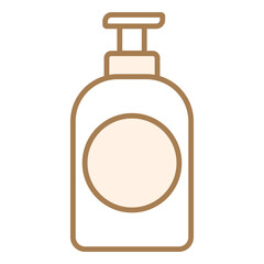 Illustration showing hair shampoo icon with color elements on white background