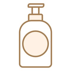 Illustration showing hair shampoo icon with color elements on white background