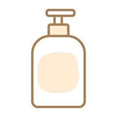 Illustration showing hair shampoo icon with color elements on white background