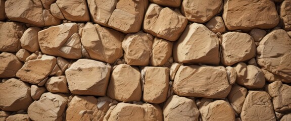 Warm beige rock wall, abstract close-up  Uneven, textured surface , photo, earth tone