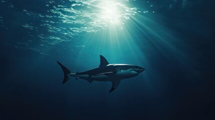 Fototapeta premium Shark underwater digital art