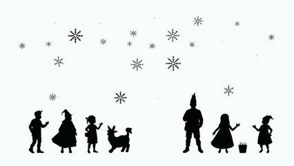 festive background with people celebrating Christmas