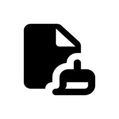A document icon with a folded corner and a delete symbol indicating file removal or deletion process action