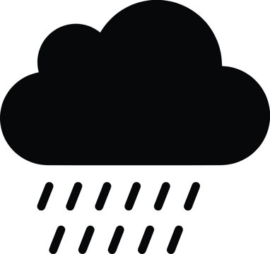 Rainy Cloud Vector Icon  A Simple, Editable Illustration