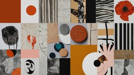 Vector seamless pattern with brushes hand drawn illustrations colorful design elements