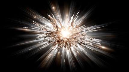 Fototapeta premium Abstract explosion of light and energy radiating from a central point