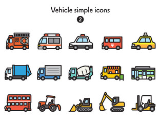 シンプルアイコン集 乗り物 © Armadilloz