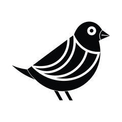 Simple black and white bird silhouette design perfect for logo design and decorative applications on a white background