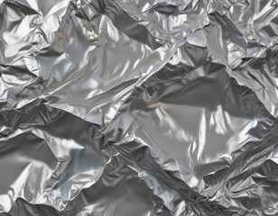 Crumpled silver foil, metallic texture, shiny backdrop,  foil paper,  shiny texture