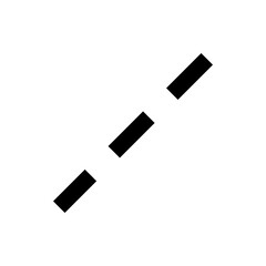 Three black rectangles arranged diagonally on a white background creating a dashed line effect image