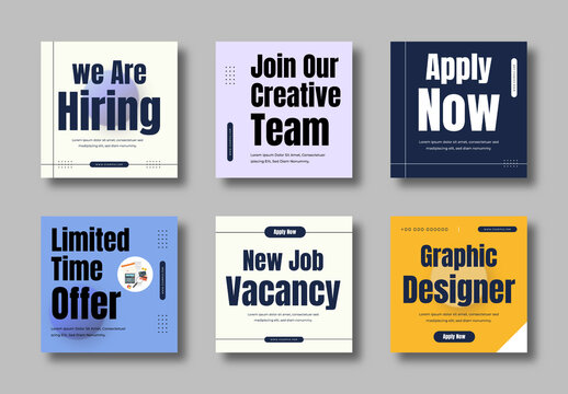 Job Hiring Social Media Post Template Layout
