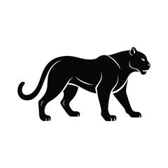 Elegant black panther silhouette vector design for logo symbol or graphic art elements on white background