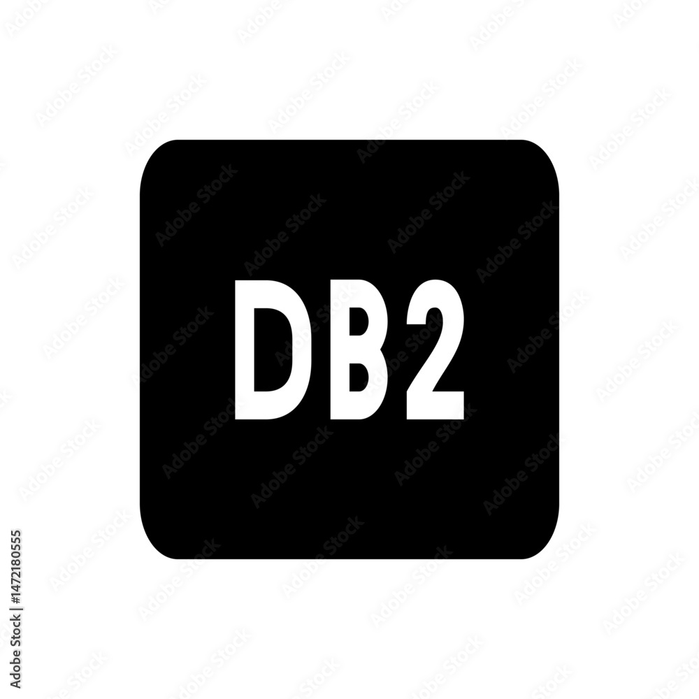 Poster a black rounded rectangle containing the text db2 in white color displayed in the center of the rect