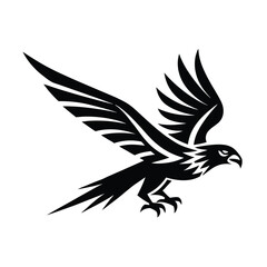 Powerful black and white eagle graphic symbolizing strength freedom and focus in flight