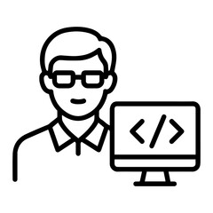 icon man programmer on white background vector
Vector icon people and professions