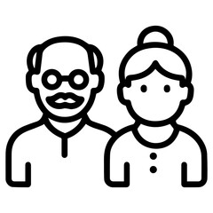 grandma and grandpa icon on white background vector
Vector icon people and professions