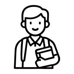 icon man schoolboy on white background vector
Vector icon people and professions