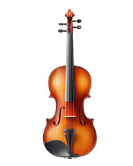 Fototapeta premium Detailed Full View Of A Wooden Violin Isolated On A Transparent Background Showcasing Brown Texture And Fine Artistic Craftsmanship