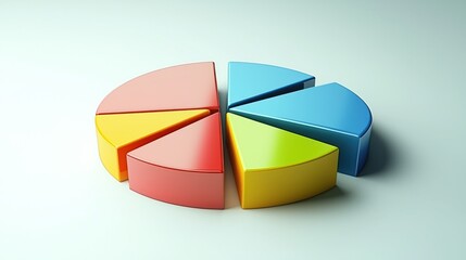 Obraz premium Animated icon of a pie chart with color segments