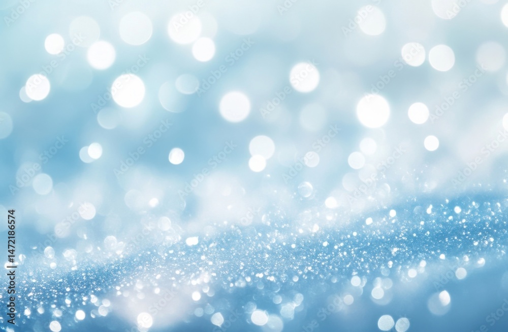 Poster shimmering blue glitter texture with bokeh lights, perfect for festive backgrounds or elegant design