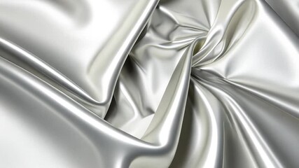 Abstract motion of metallic silver fabric folds creates a mesmerizing liquid effect - Powered by Adobe