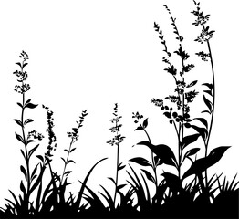Small leaf plant silhouette pattern wallpaper. Black and white. minimal artwork. simple template. tattoo design. card and package.