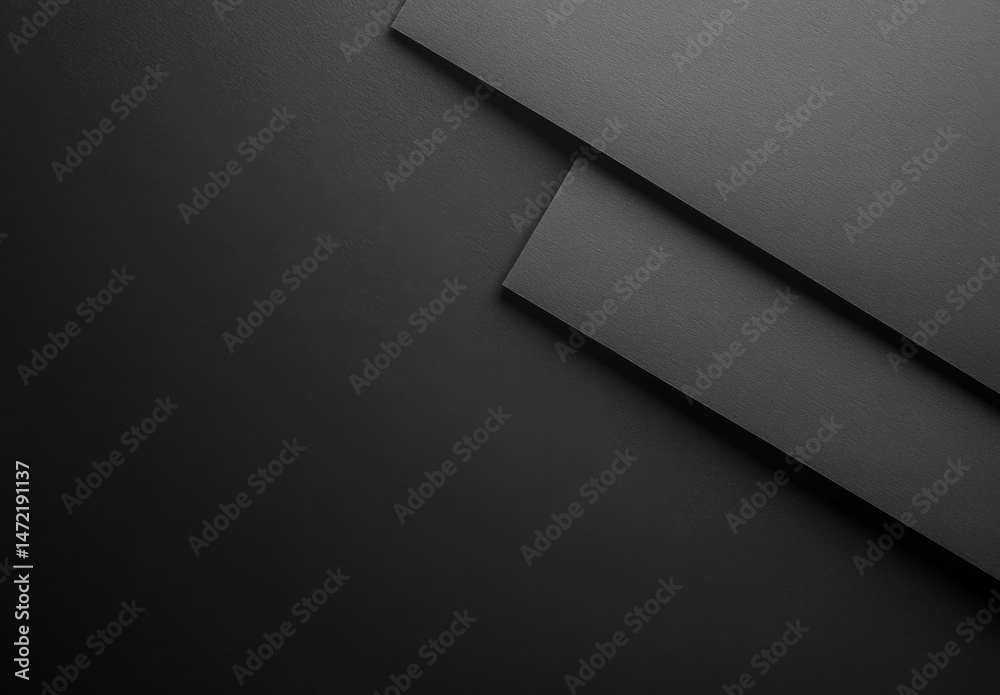 Poster Abstract dark gray textured layers create a modern geometric design, ideal for minimalist backgrounds or corporate presentations. : Generative AI