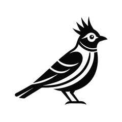 Stylized black and white bird illustration suitable for logos and graphic design projects