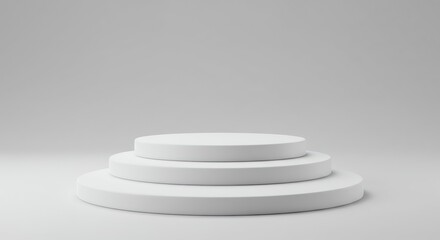 White circular display platform product podium stand