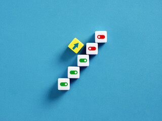 Choosing the right path forward with on off switches on cubes