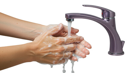 Isolated Washing Hands with Soap