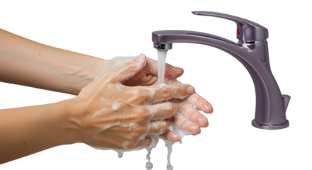 Isolated Washing Hands with Soap