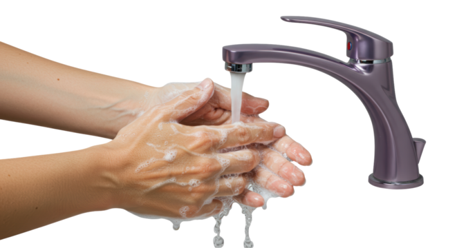 Isolated Washing Hands with Soap