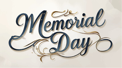 Vintage memorial day vector design with happy holiday text and red decoration for a festive celebration