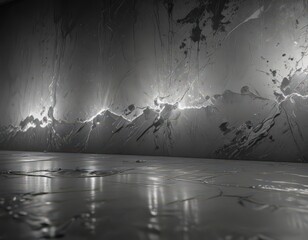 Turbulent grey canvas, electric crackle illuminates the gloom ,  electrical storm,  photography