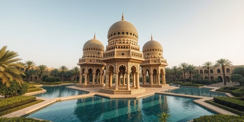 Fototapeta premium Cooling Towers of Dubai City Park - Arabian Architecture in the UAE