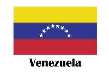 Flag of Venezuela. Illustration over white background