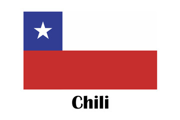 Satin texture of curved flag of Chile